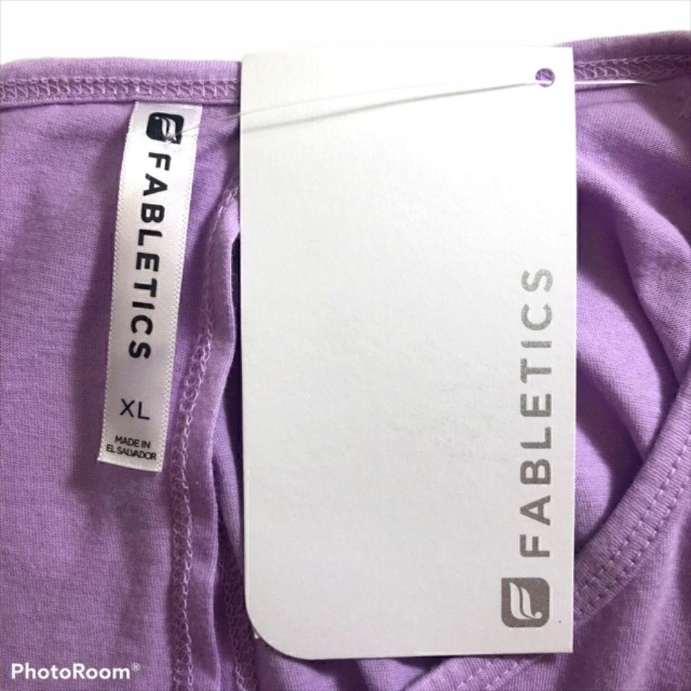 Fabletics Purple Top with Crossover Open Back NWT - image 4